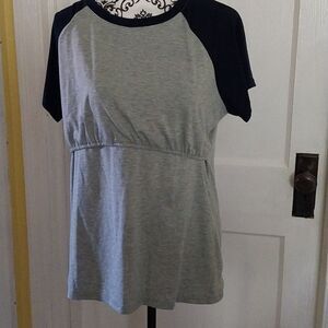 PatPat Gray and Black Short Sleeve Top